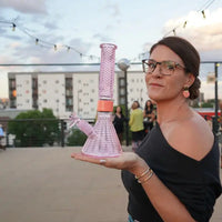 Jane West x Prism Modular Water Pipe – Premium Customizable Glass Bong - pink lifestyle 3