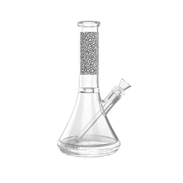 Keith Haring Beaker Bong in black and white artwork, fast shipping Australia-wide
