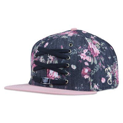 Grassroots Snap Back Trucker Style Hemp Cap S/M with Hidden Storage- Floral Design with Laces (GR3083)