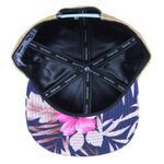 Grassroots Snap Back Trucker Style Hemp Cap L/XL with Hidden Storage - Floral with Blue Bear (GR3180)