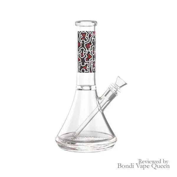 Keith Haring Beaker Bong - Black and Red Design