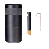 MJ Arsenal Capsule dugout with built-in grinder and storage for dry herb use - black tools