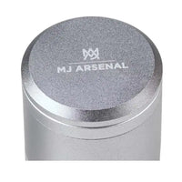 MJ Arsenal Capsule dugout with built-in grinder and storage for dry herb use - silver top