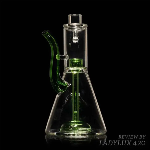 Milkyway Aqua Beaker 7.5" Hash Rig with Green Accents – Premium Glass Water Pipe