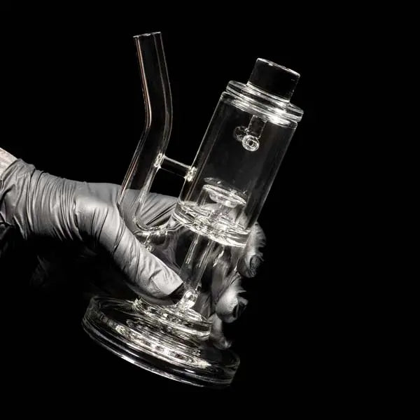 Milkyway Aqua Column 5-Inch Glass Hash Rig for Concentrates - hand