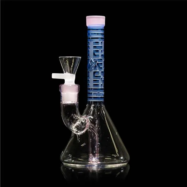 Milkyway Glass Bio-ID 7-inch light blue beaker bong with premium glass design - bowl