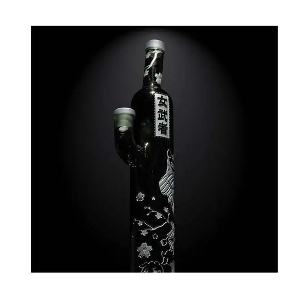 Milkyway Glass Femme Samurai 16-inch dab rig with artistic etched design and perc system - back