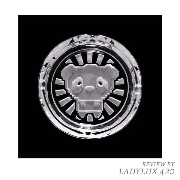 Milkyway Glass Pixel Panda Ashtray with colorful pixel art design and durable glass build
