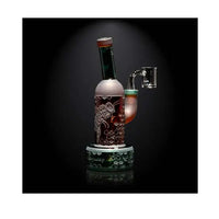 Milkyway Pollinator 8" dab rig amber green glass recycler for concentrates - right
