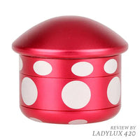 Mushroom shaped aluminium 4 piece 1.8 inch grinder with fast shipping Australia-wide - red