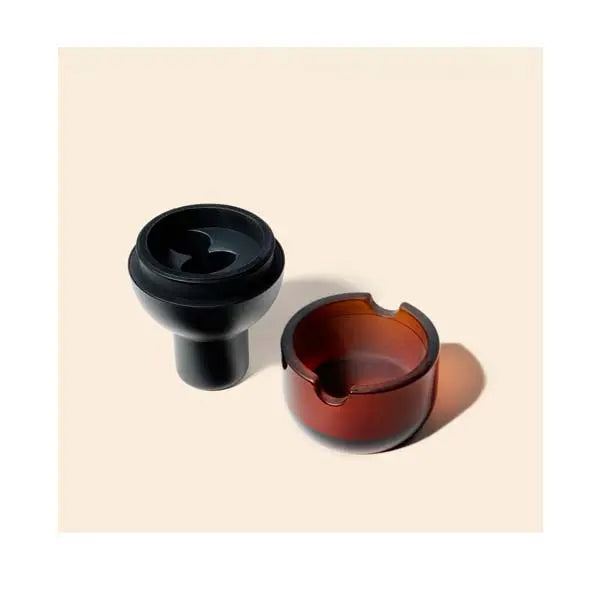 NWTN Home Beacon Ashtray modern minimalist design sleek tabletop smoking accessory - baltic amber - open
