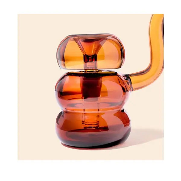 NWTN Home Bollo glass bubbler for smooth dry herb smoking - baltic amber   side