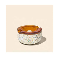 NWTN Symi recycled terrazzo and baltic amber borosilicate glass ashtray, modern designer smoking accessory - main