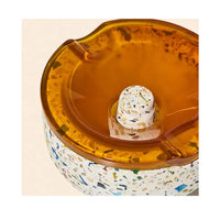 NWTN Symi recycled terrazzo and baltic amber borosilicate glass ashtray, modern designer smoking accessory - top