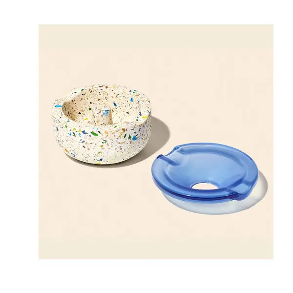 NWTN Symi recycled terrazzo and maritime borosilicate glass ashtray, modern designer smoking accessory - apart