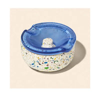 NWTN Symi recycled terrazzo and maritime borosilicate glass ashtray, modern designer smoking accessory - top full