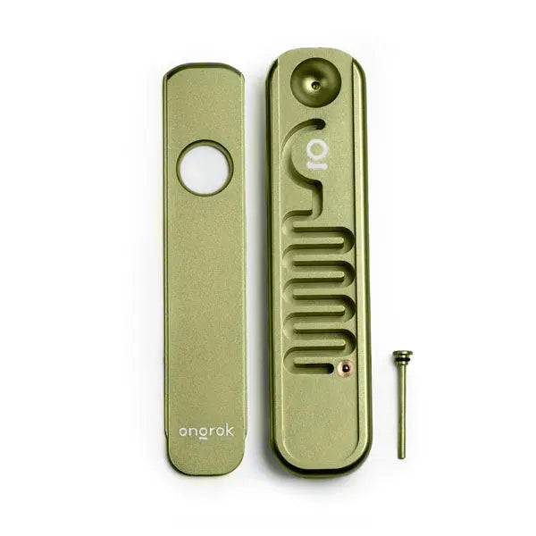 Ongrok Aluminium Cooling Hand Pipe with fast shipping Australia-wide – discreet and portable smoking. green front open