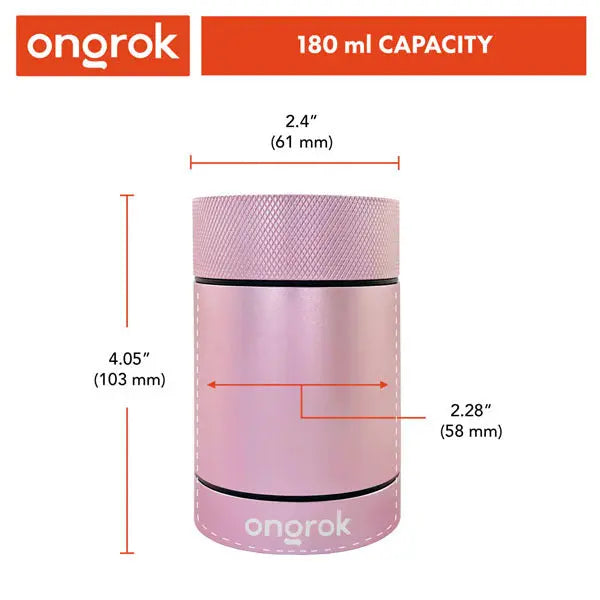 Ongrok Metal Storage Jar 14g 180ml - Fast Shipping Australia-Wide Secure Airtight Container - dimensions