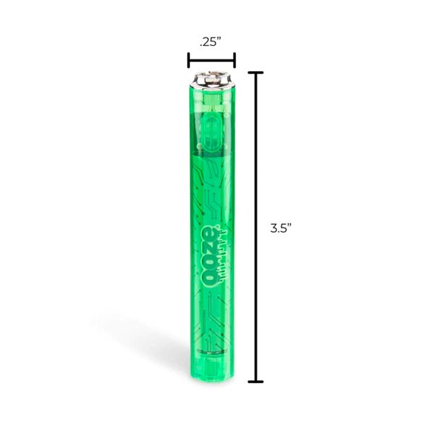 Ooze 400mAh Slim Clear Series 510 Vape Battery green copy