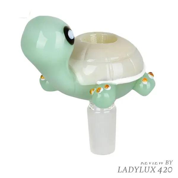 Plop the Turtle Herbal Slide jade green glass bowl – fast shipping Australia-wide - front

