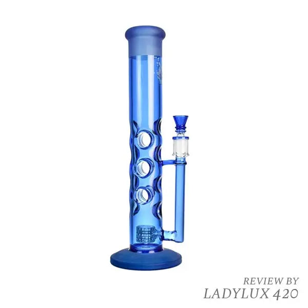 Pulsar 13.75" Hyperspace Matrix Perc Water Pipe blue glass bong with matrix percolator - right