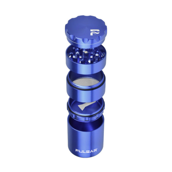 Pulsar 2" 4-Piece + Storage Metal Grinder Blue