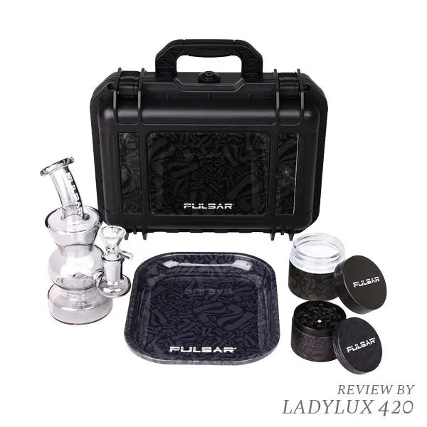 Pulsar Bent Neck 5.75" Water Pipe Travel Set Basic Black – Fast Shipping Australia-Wide - main