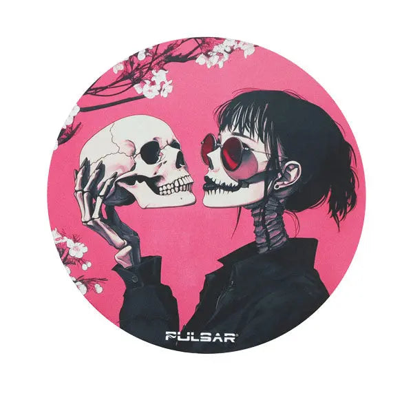 Pulsar DabPadz Sakura Skulls circular dab mat large – fast shipping Australia-wide - round
