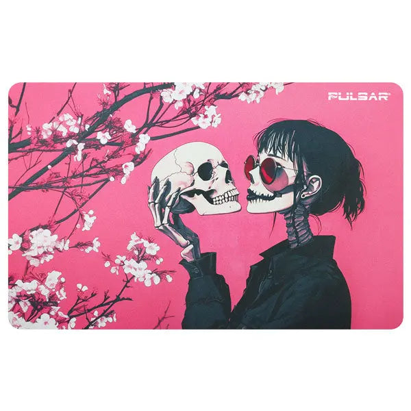Pulsar DabPadz Sakura Skulls circular dab mat medium – fast shipping Australia-wide - rectangle