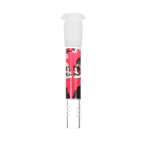 Pulsar Sakura Skulls 7.75in Beaker Water Pipe Kit – Stylish & Compact Smoker’s Set - down stem