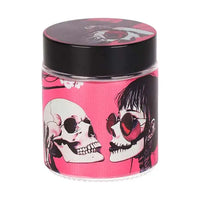 Pulsar Sakura Skulls 7.75in Beaker Water Pipe Kit – Stylish & Compact Smoker’s Set - storage jar