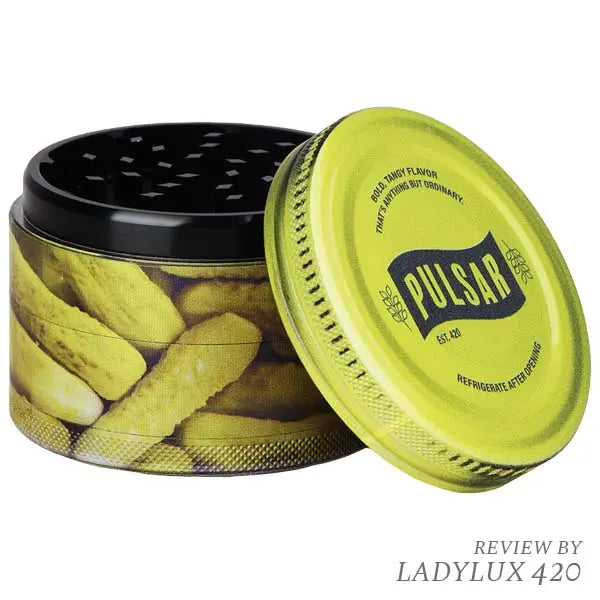 Pulsar V3 4-piece aluminium grinder pickle jar design herb grinder durable compact