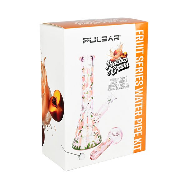 Pulsar Fruit Series 10″ Peaches and Cream Water Pipe + Hand Pipe Glow Duo copy 5