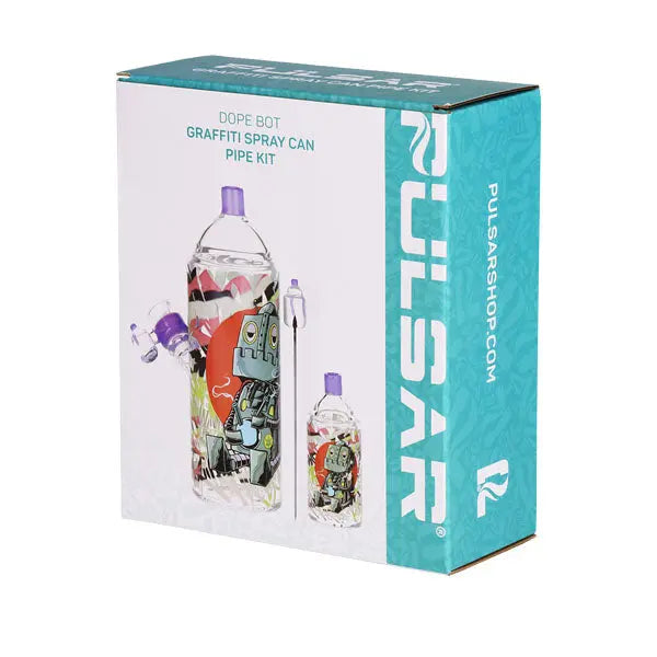 Pulsar Graffiti Dopebot glass herb pipe duo – fast shipping Australia-wide - box