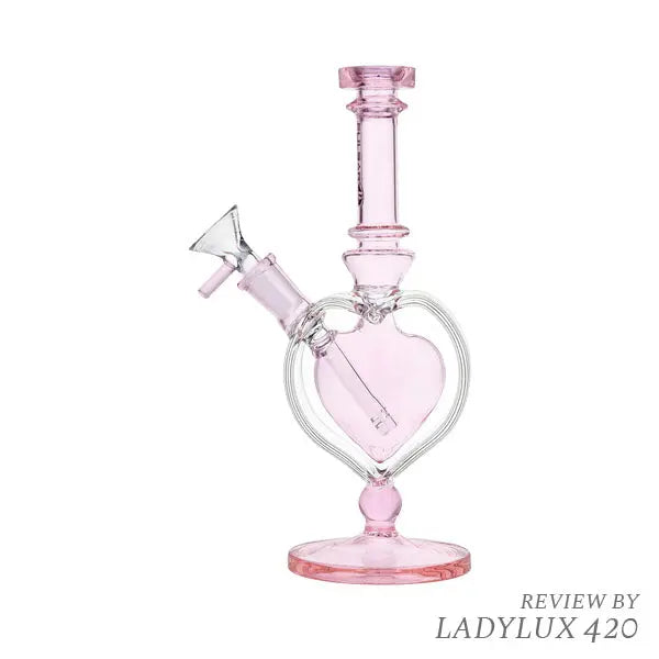 Pulsar Pink Heart Chalice 9" Glass Water Pipe – fast shipping Australia-wide