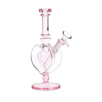 Pulsar Pink Heart Chalice 9" Glass Water Pipe – fast shipping Australia-wide-right