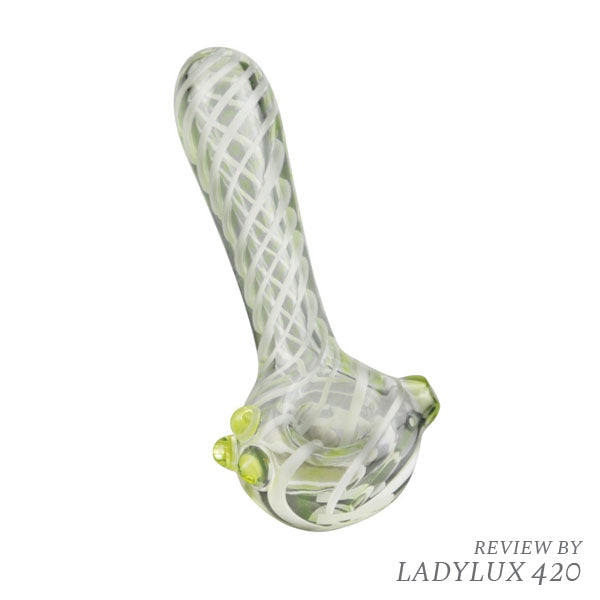Pulsar UV Candy Stripe 4.5" Glass Spoon Pipe  - White Stripes