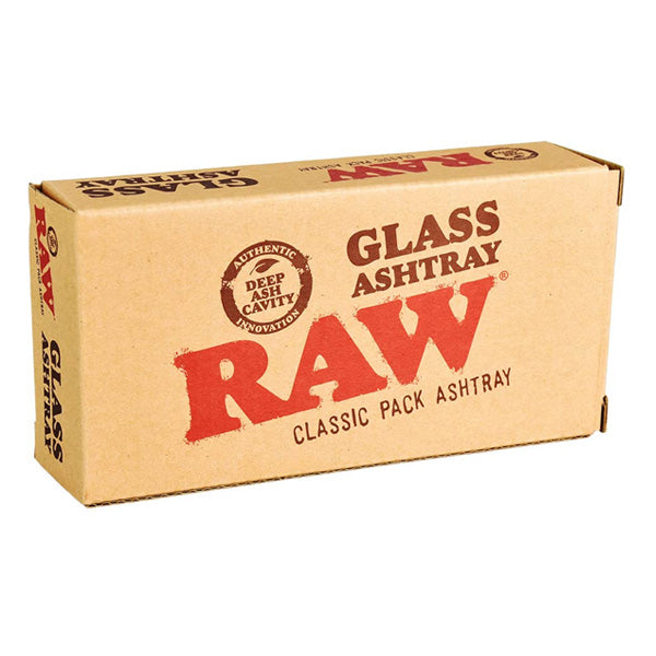 RAW Classic Glass Ashtray - Thick Rectangular. Fast shipping Australia-wide. Box
