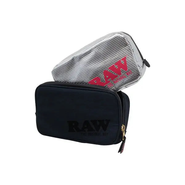 RAW Enhanced 5-Layer Black Smell Proof Smokers Pouch V2 with Foil Insert Bag - demo