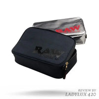 RAW Enhanced 5-Layer Black Smell Proof Smokers Pouch V2 with Foil Insert Bag - medium full ounce
