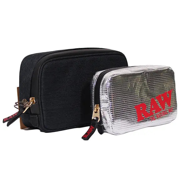 RAW Enhanced 5-Layer Black Smell Proof Smokers Pouch V2 with Foil Insert Bag - side