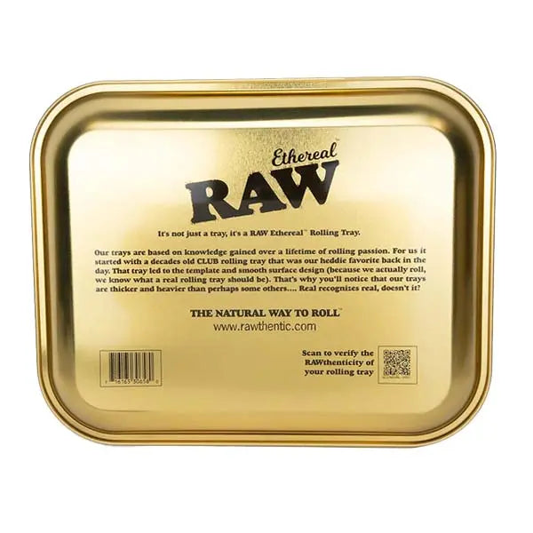 Raw Ethereal Large Metallic Rolling Tray – sleek, durable design, perfect for prepping - back