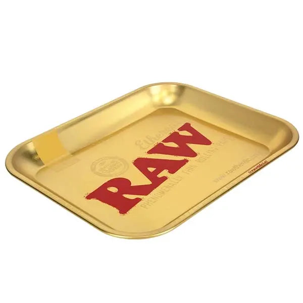 Raw Ethereal Large Metallic Rolling Tray – sleek, durable design, perfect for prepping - side