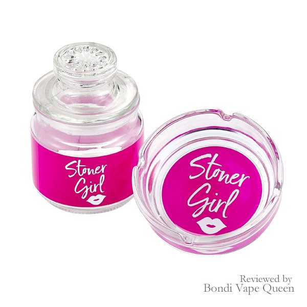 SMOKEA “Stoner Girl” Stash Jar and Ashtray Set – Pink