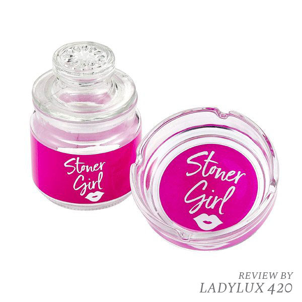 SMOKEA “Stoner Girl” Stash Jar and Ashtray Set – Pink