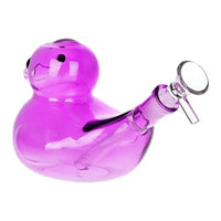 SeshGear Floating Ducky 5.5in Purple Glass Bong – Cute Mini Water Pipe - side
