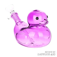 SeshGear Floating Ducky 5.5in Purple Glass Bong – Cute Mini Water Pipe