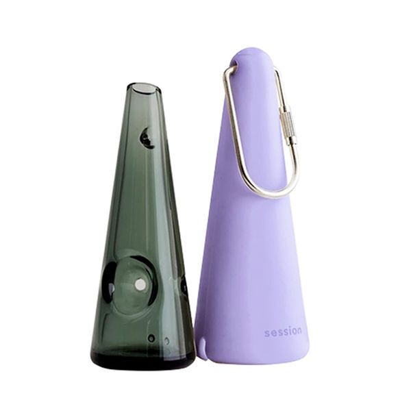 Session Goods Glass Handpipe w/Silicone Cover, Carabiner – Fast shipping Australia-wide - purple

