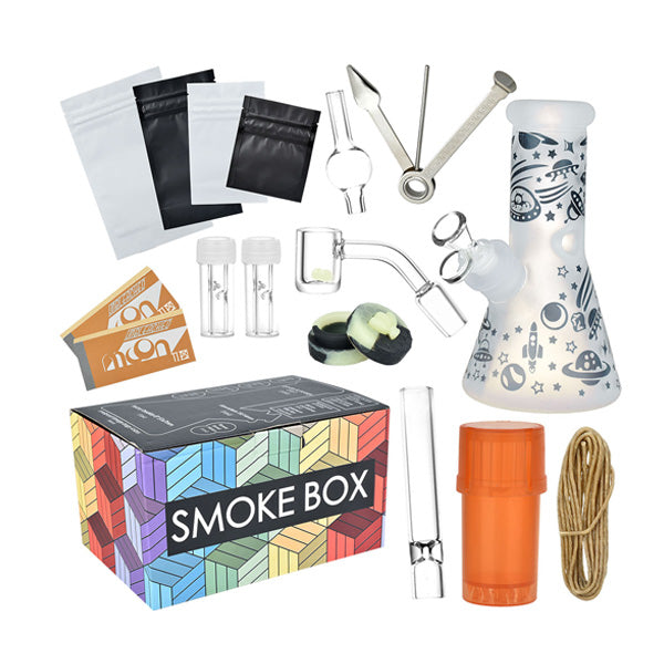 Smoke Box 7.75" Water Pipe & Smoking Kit