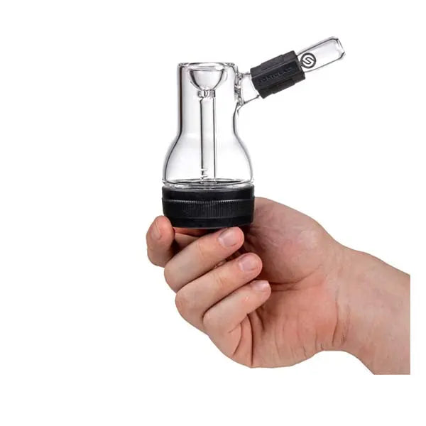 Softglass Onyx bubbler, borosilicate glass with silicone core, durable smoking pipe - right - size